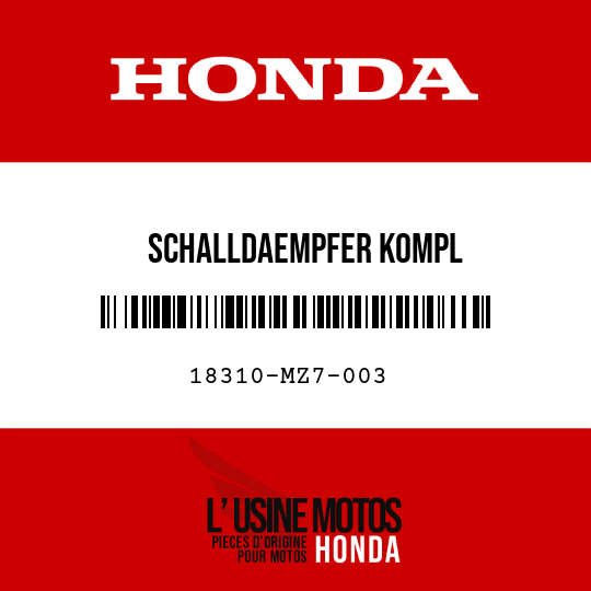 image de 18310-MZ7-003 SCHALLDAEMPFER KOMPL