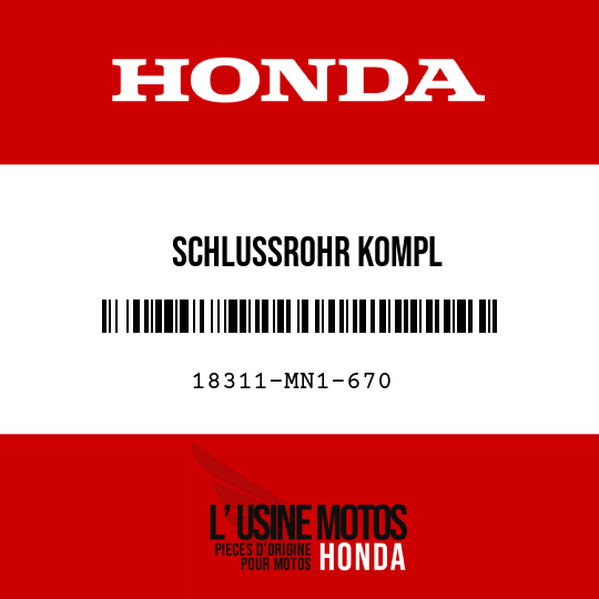 image de 18311-MN1-670 SCHLUSSROHR KOMPL