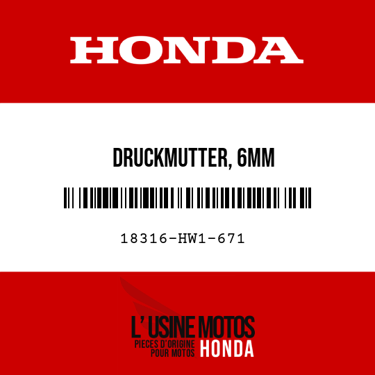 image de 18316-HW1-671 DRUCKMUTTER, 6MM