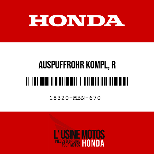 image de 18320-MBN-670 AUSPUFFROHR KOMPL, R