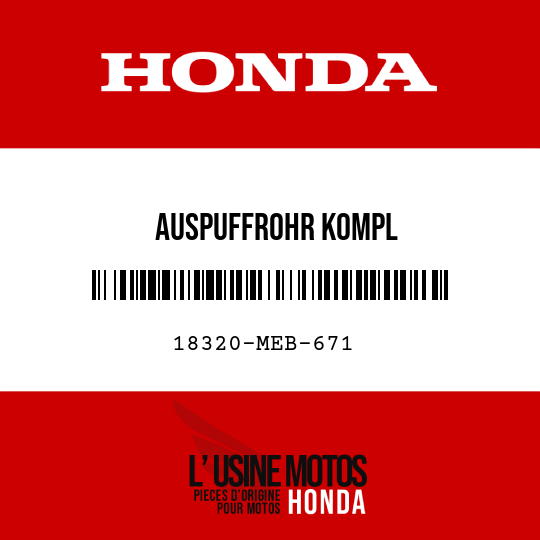 image de 18320-MEB-671 AUSPUFFROHR KOMPL