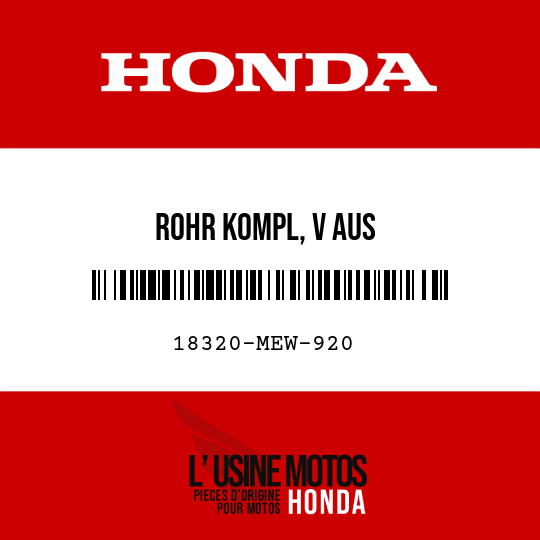 image de 18320-MEW-920 ROHR KOMPL, V AUS