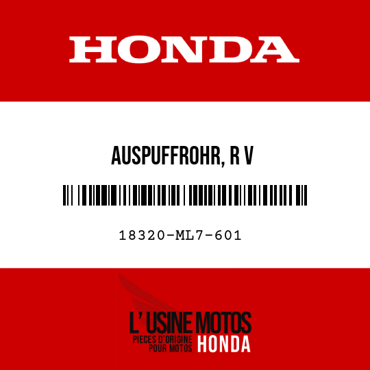 image de 18320-ML7-601 AUSPUFFROHR, R V
