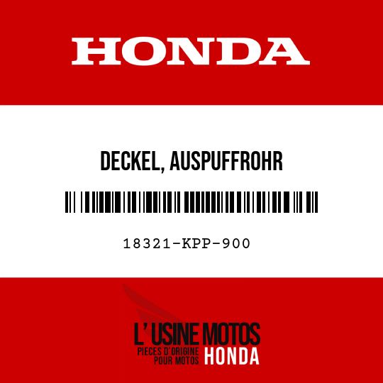 image de 18321-KPP-900 DECKEL, AUSPUFFROHR