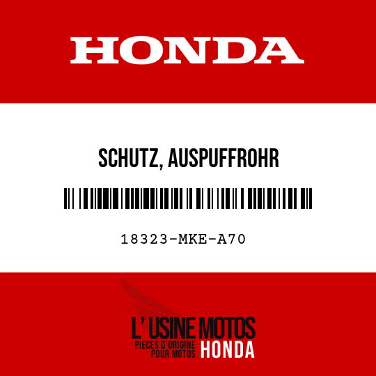 image de 18323-MKE-A70 SCHUTZ, AUSPUFFROHR