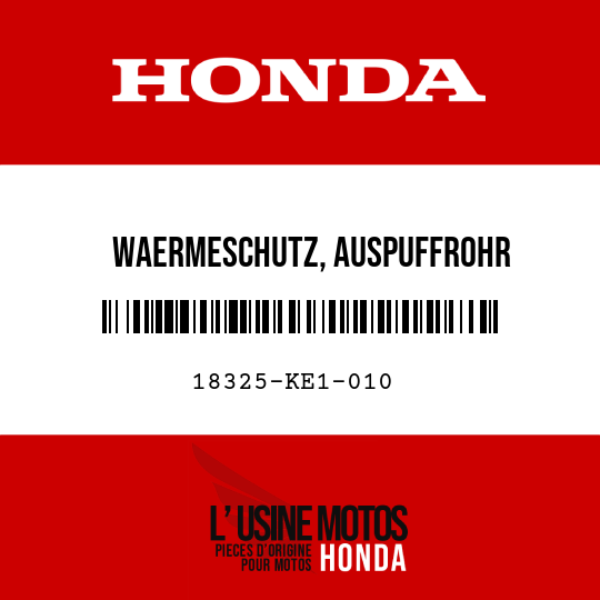 image de 18325-KE1-010 WAERMESCHUTZ, AUSPUFFROHR
