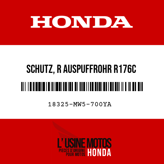 image de 18325-MW5-700YA SCHUTZ, R AUSPUFFROHR R176C 