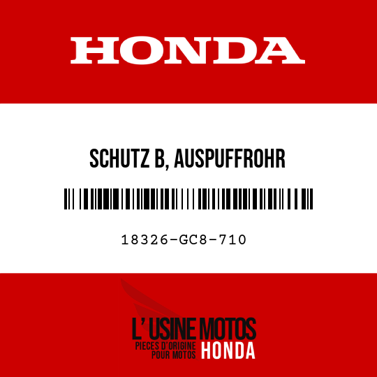 image de 18326-GC8-710 SCHUTZ B, AUSPUFFROHR