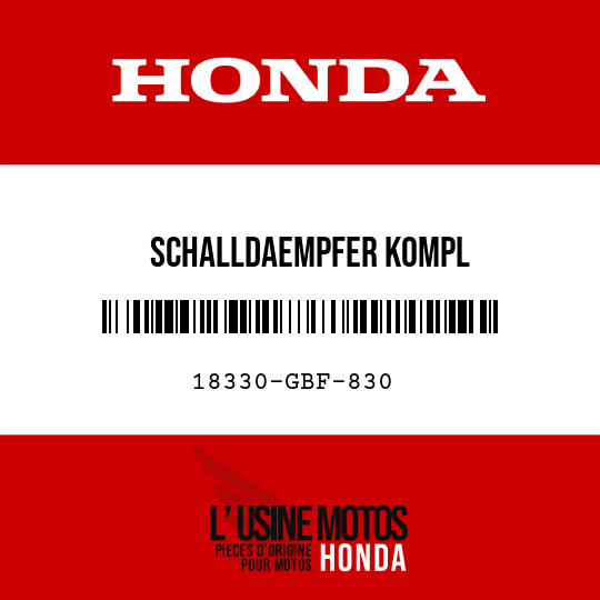 image de 18330-GBF-830 SCHALLDAEMPFER KOMPL