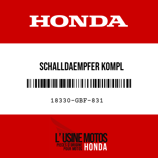 image de 18330-GBF-831 SCHALLDAEMPFER KOMPL