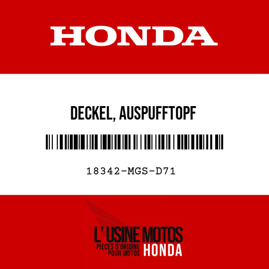 image de 18342-MGS-D71 DECKEL, AUSPUFFTOPF
