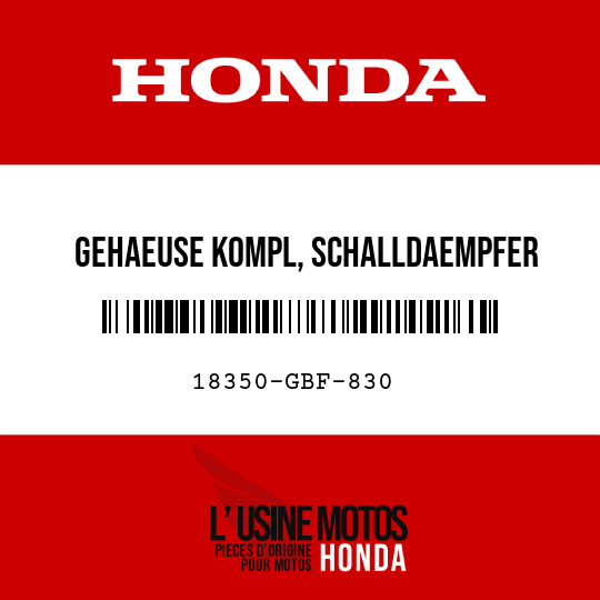 image de 18350-GBF-830 GEHAEUSE KOMPL, SCHALLDAEMPFER