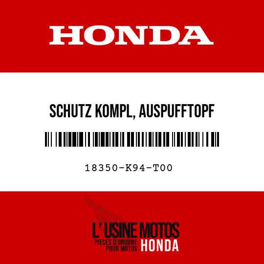 image de 18350-K94-T00 SCHUTZ KOMPL, AUSPUFFTOPF