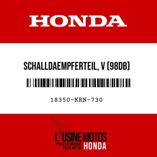 image de 18350-KRN-730 SCHALLDAEMPFERTEIL, V (98DB)