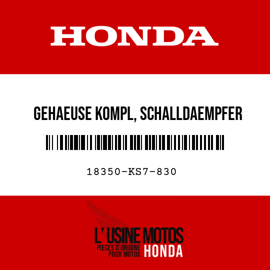 image de 18350-KS7-830 GEHAEUSE KOMPL, SCHALLDAEMPFER