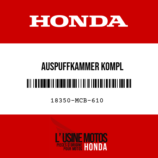 image de 18350-MCB-610 AUSPUFFKAMMER KOMPL
