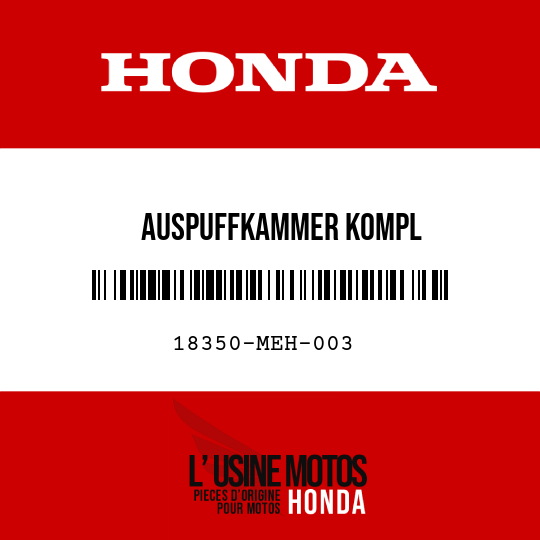 image de 18350-MEH-003 AUSPUFFKAMMER KOMPL