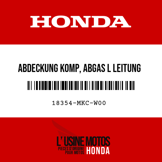 image de 18354-MKC-W00 ABDECKUNG KOMP, ABGAS L LEITUNG