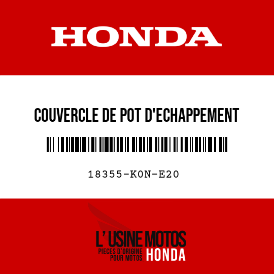 image de 18355-K0N-E20 COUVERCLE DE POT D'ECHAPPEMENT