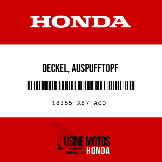 image de 18355-K87-A00 DECKEL, AUSPUFFTOPF