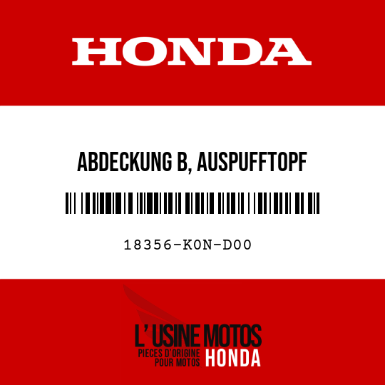image de 18356-K0N-D00 ABDECKUNG B, AUSPUFFTOPF