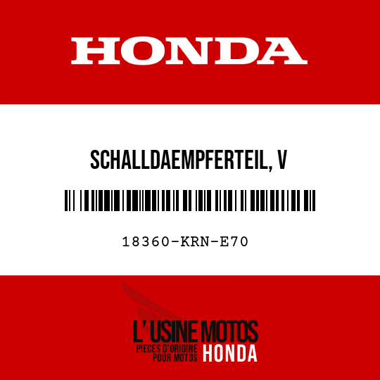 image de 18360-KRN-E70 SCHALLDAEMPFERTEIL, V