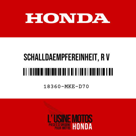 image de 18360-MKE-D70 SCHALLDAEMPFEREINHEIT, R V