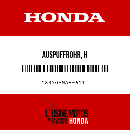 image de 18370-MAH-611 AUSPUFFROHR, H