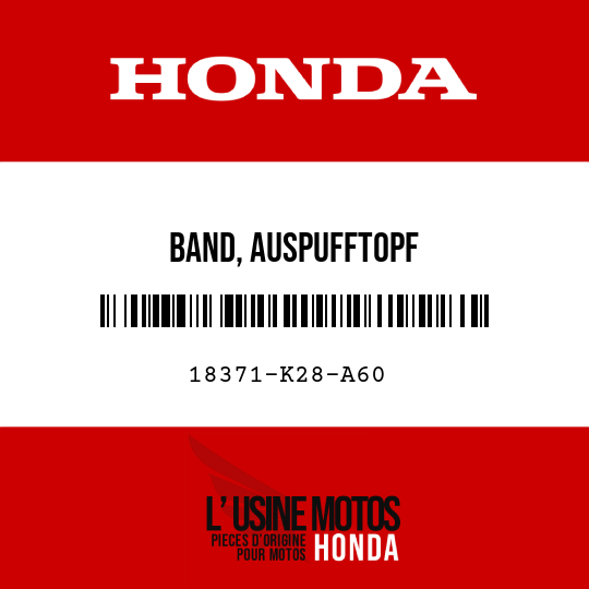 image de 18371-K28-A60 BAND, AUSPUFFTOPF