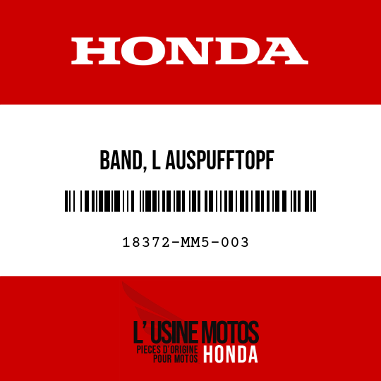 image de 18372-MM5-003 BAND, L AUSPUFFTOPF