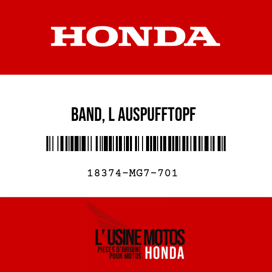 image de 18374-MG7-701 BAND, L AUSPUFFTOPF