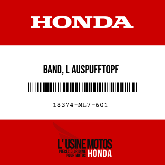 image de 18374-ML7-601 BAND, L AUSPUFFTOPF