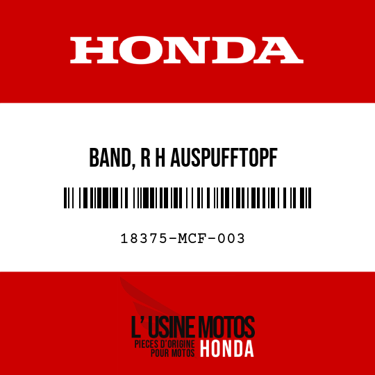 image de 18375-MCF-003 BAND, R H AUSPUFFTOPF