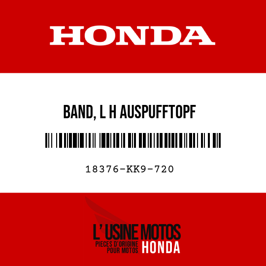 image de 18376-KK9-720 BAND, L H AUSPUFFTOPF