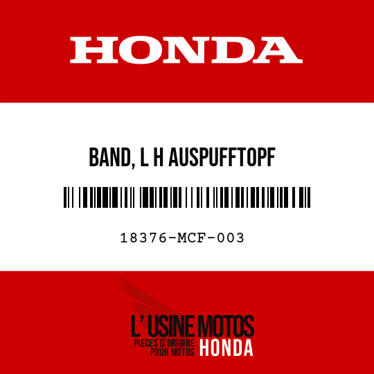 image de 18376-MCF-003 BAND, L H AUSPUFFTOPF