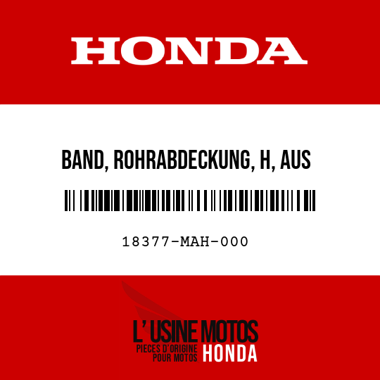 image de 18377-MAH-000 BAND, ROHRABDECKUNG, H, AUS