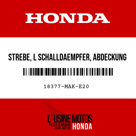 image de 18377-MAK-E20 STREBE, L SCHALLDAEMPFER, ABDECKUNG