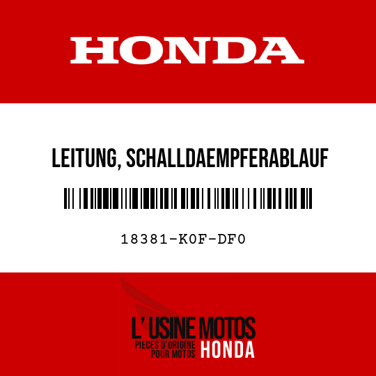 image de 18381-K0F-DF0 LEITUNG, SCHALLDAEMPFERABLAUF