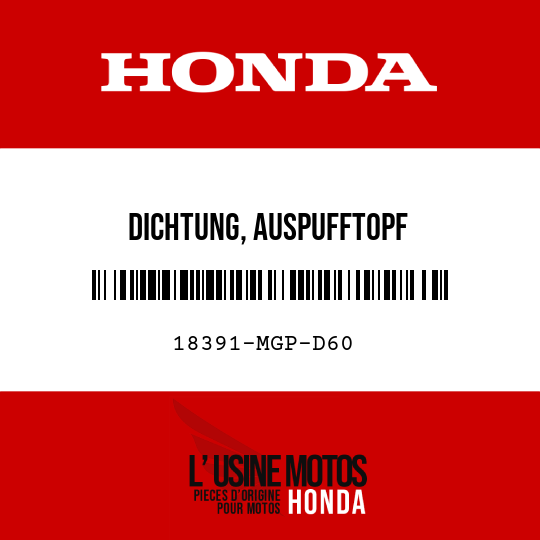image de 18391-MGP-D60 DICHTUNG, AUSPUFFTOPF