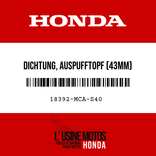 image de 18392-MCA-S40 DICHTUNG, AUSPUFFTOPF (43MM)