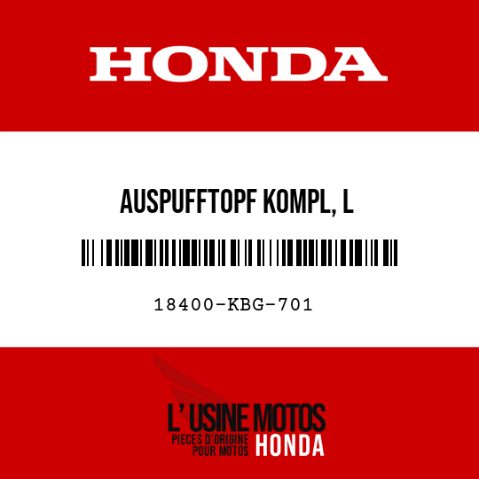 image de 18400-KBG-701 AUSPUFFTOPF KOMPL, L