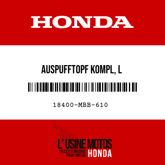 image de 18400-MBB-610 AUSPUFFTOPF KOMPL, L