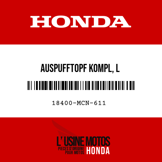 image de 18400-MCN-611 AUSPUFFTOPF KOMPL, L