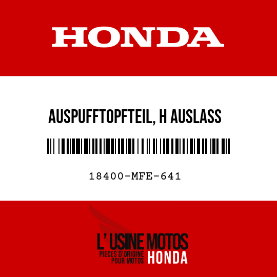 image de 18400-MFE-641 AUSPUFFTOPFTEIL, H AUSLASS