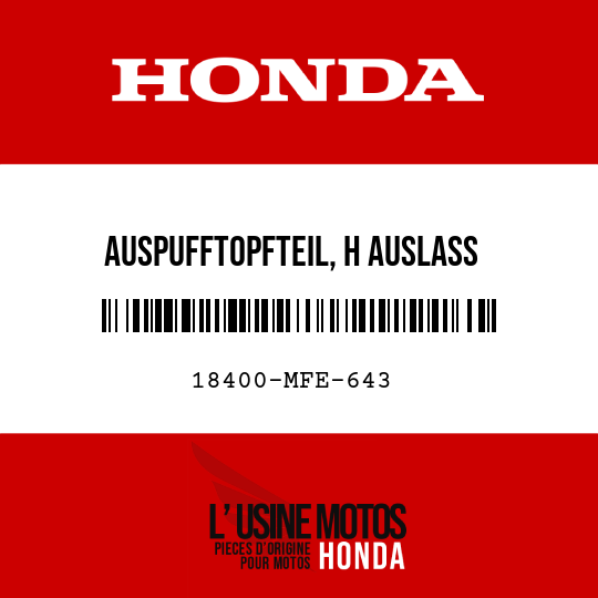 image de 18400-MFE-643 AUSPUFFTOPFTEIL, H AUSLASS