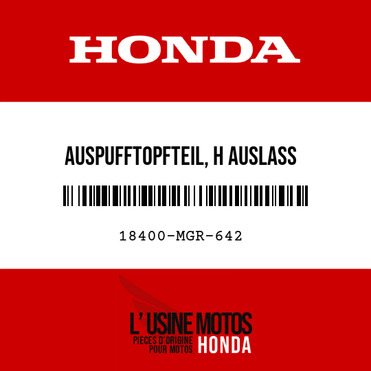 image de 18400-MGR-642 AUSPUFFTOPFTEIL, H AUSLASS