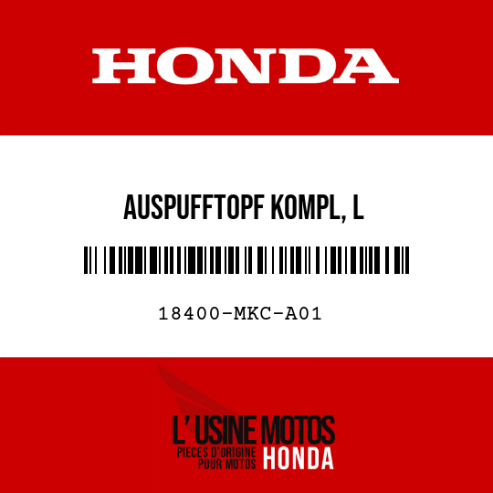 image de 18400-MKC-A01 AUSPUFFTOPF KOMPL, L