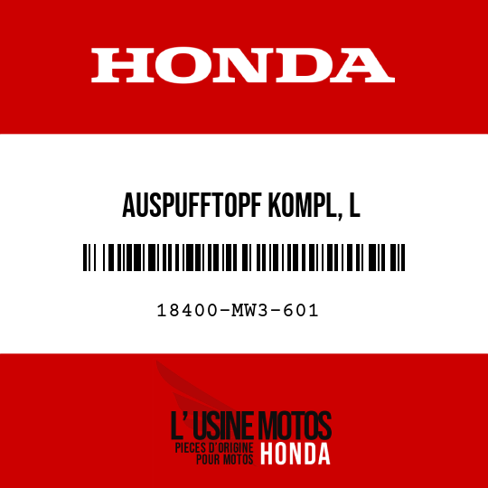 image de 18400-MW3-601 AUSPUFFTOPF KOMPL, L