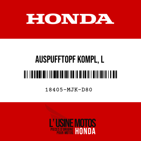 image de 18405-MJK-D80 AUSPUFFTOPF KOMPL, L