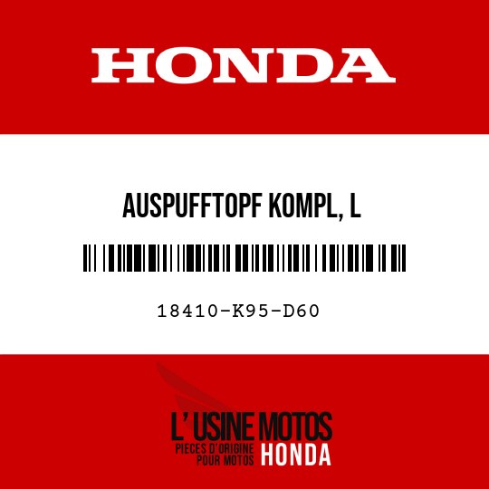 image de 18410-K95-D60 AUSPUFFTOPF KOMPL, L